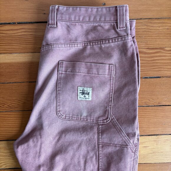 STUSSY Faded Pink Baggy Carpenter Pants - Picture 3 of 9